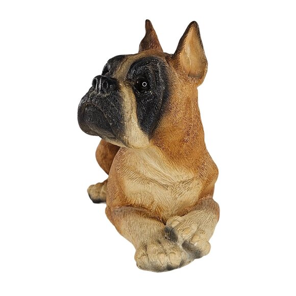 Vintage Classic Stone Critters Boxer Dog Lying Down Resin Figurine UDC 1984 - Picture 8 of 10